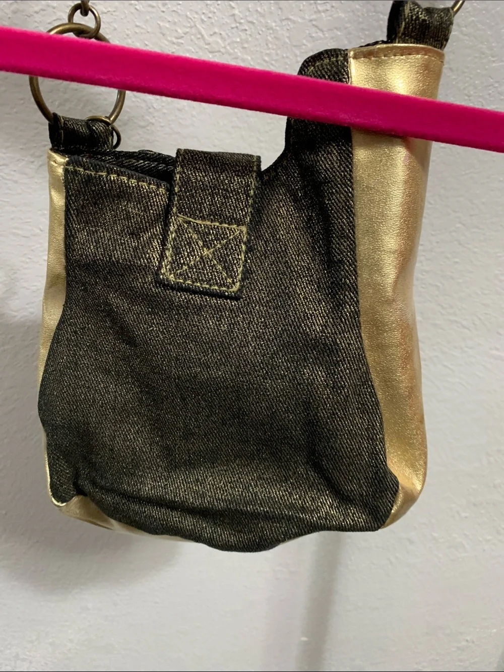 Disney Hannah Montana Kids Gold and Denim Star Accent Bag